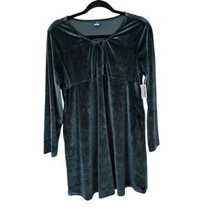 NWT Old Navy Velvet Dress XXL 18 Plus Emerald Green Long Sleeve Party Holiday